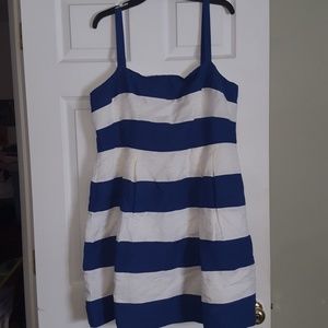 Blue and White Striped Dress